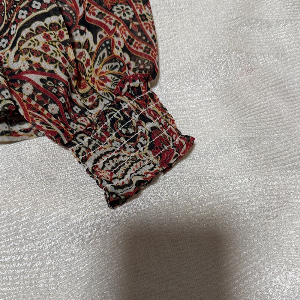 Greige Multicolor Paisley Blouse - Picture 11 of 15